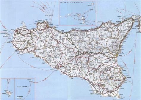 Sicily Detailed Map •