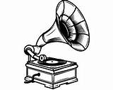 Phonograph Player Record Old Drawing Clipart Getdrawings Turntable sketch template