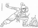 Coloring Avatar Sheets Pages Comments Katara sketch template