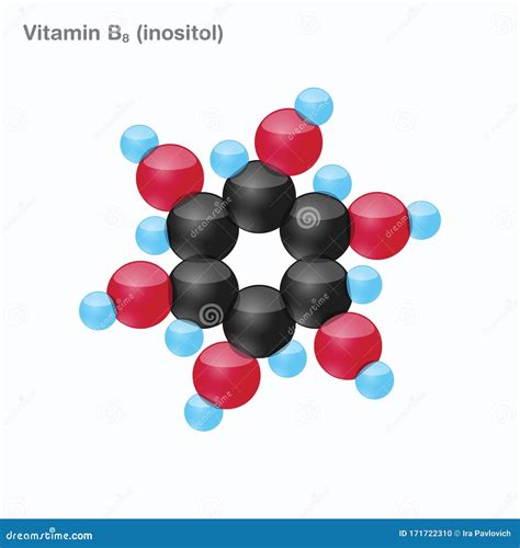 vitamin b8 inositol sphere stock vector illustration of dietary