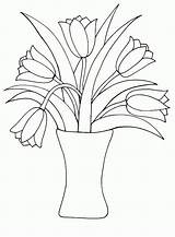 Vase Mewarnai Bunga Tulips Colorear Pintarmewarnai Druckbare Einzigartige sketch template