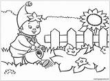 Coloring Pages Watering Plants Garden Boy Patio Flowers Color Getcolorings Water sketch template