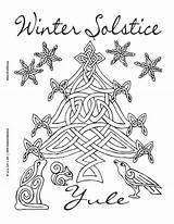 Coloring Solstice Yule Pages Pagan Winter Printable Christmas Adult Colouring Wiccan Sheets Color Holiday Happy Sheet Witch Hiver December Celtic sketch template