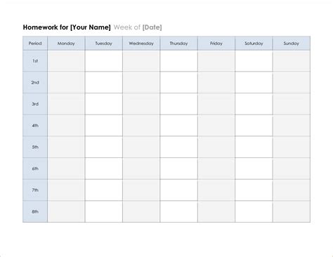 exceptional blank calendar  weeks class schedule template blank