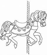 Carousel Horse Coloring Pages Printable Drawing Template Christmas Simple Adult Print Carrousel Horses Carousels Birthday Kids Rug Colouring Sheets Beccysplace sketch template