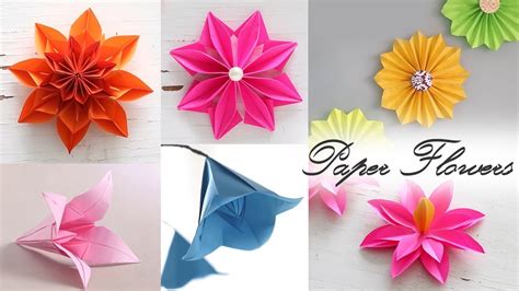 easy paper flowers paper folding diy craft youtube