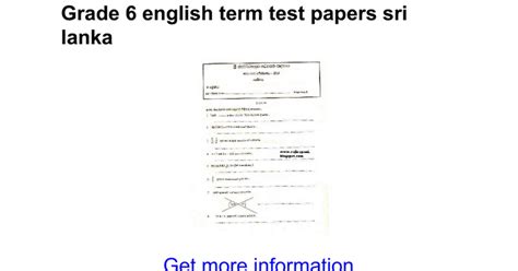 grade  english term test papers sri exam papers term paper