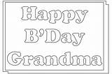 Grandma Birthday Happy Coloring Pages Grandmother Colouring Granny Printable Great sketch template