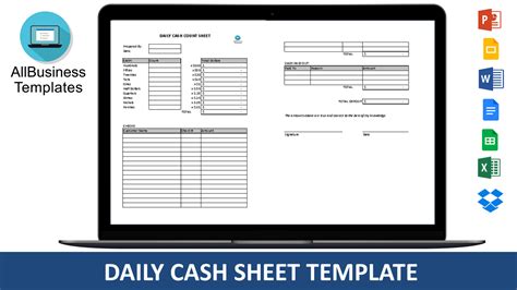 printable cash drawer count sheet stone website