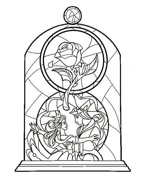 beauty   beast stained glass idea colour coming  disney