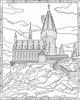 Hogwarts Potter Harry Coloring Castle Pages Template Splendid Ages Coloriage Savoir Plus sketch template