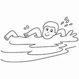 Swimming Coloring Pages Drawing Someone Printable Swim Boy Color Kids Swimmer Happily 81kb 230px Toddler Results sketch template