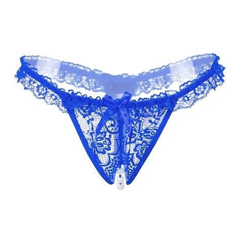Women Sexy Lingerie Erotic Panties Open Crotch Floral Lace Underwear