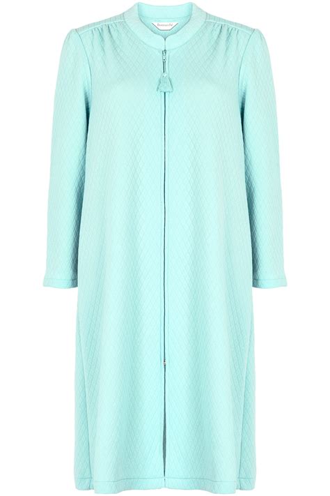quilted zip  dressing gown