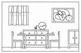 Room Dining Coloring Para Pages Clean Drawing Kids Simple Comedor Colorear Sheet House Sala Living Colores Dibujos Choose Board Printable sketch template