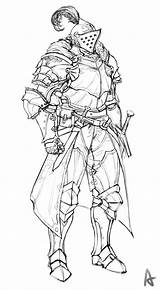 Knight Armadura Dark Dnd Armour Souls Bocetos sketch template