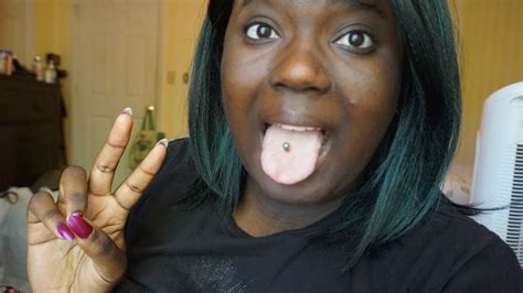 tongue piercing day 2 youtube