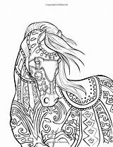 Mandalas Horses Caballos Pferd Zentangle Cheval Malvorlagen Adulte Grammy Fran Zeichnungen Abstrakte Skizze Papier Lion Pintadas Lobos Libros Mythical sketch template
