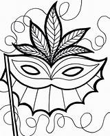 Coloring Mardi Gras Pages Masks Popular sketch template