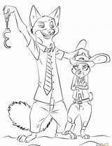 Zootopia Coloring Pages Getcolorings sketch template