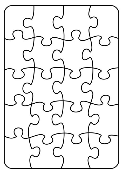piece puzzle template printable printable templates
