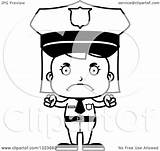 Officer Mad Police Illustration Cartoon Girl Lineart Clipart Royalty Cory Thoman Outline Vector Clipartof sketch template
