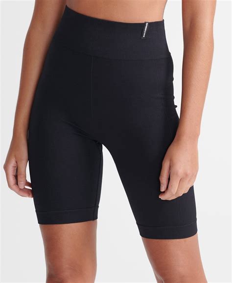 Womens Flex Seamless Tight Shorts In Black Superdry Ca En