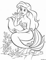 Mermaid Coloring Little Pages Ariel Disney Princess Color Print Book A4 Kids Mermaids Girls Drawings sketch template