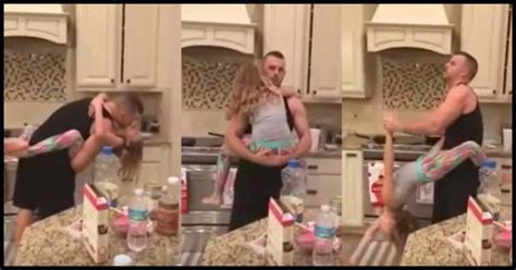 mom catches dad and daughter doing something adorable in