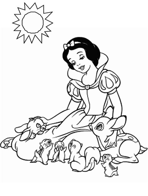 printable snow white princess coloring pages