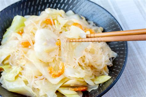 Stir Fried Cabbage With Cellophane Noodles Asian