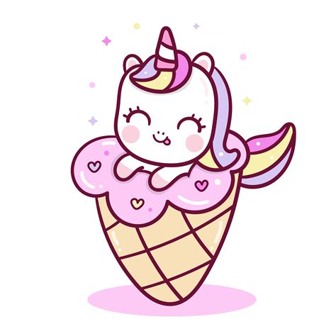 cute unicorn vector  yummy ice cream  vector art  vecteezy