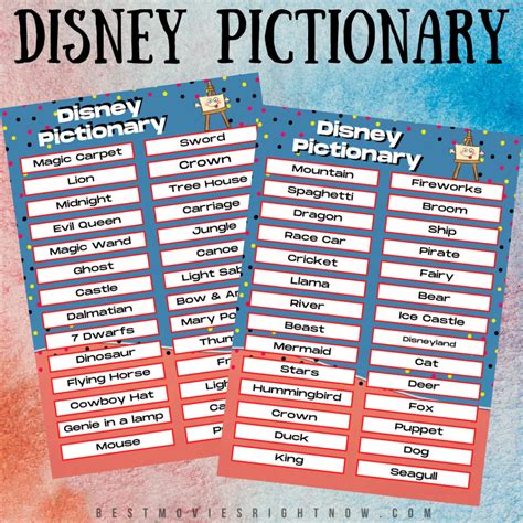 disney pictionary  movies