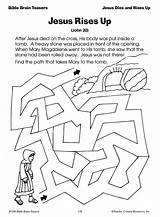 Easter Maze Christian Worksheets Kids Pages Coloring School Bible Jesus Sunday Activities Church Mary Resurrection Tomb Puzzles Rises Crafts Find sketch template