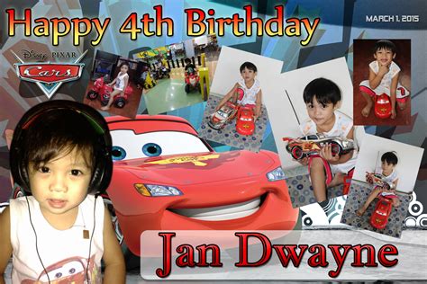 Jan Dwayne S 4th Birthday Disney Cars Cebu Balloons