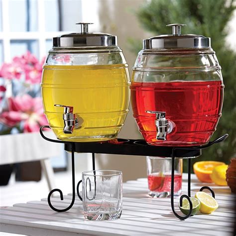 Style Setter Pub Double Beverage Dispenser Set With Rack Free