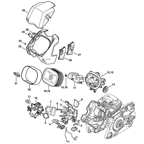 stihl ms  chainsaw ms  qz parts diagram carburetor bracket