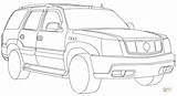 Coloring Cadillac Escalade Pages Drawing Printable Line Cars sketch template