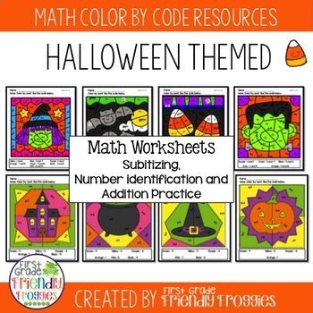 math coloring sheets  halloween addition practice tpt