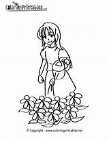 Coloring Girl Pages Gardening Girls Printable Curvy Color Template Printables Cute sketch template
