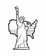 Liberty Statue Coloring Pages Drawing Outline Clipart July Kids 4th Learning Cliparts Line Printable Crown Color Years Clip Cartoon Template sketch template