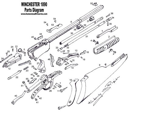 parts diagram winchester  original  reproduction firearm gun parts winchester