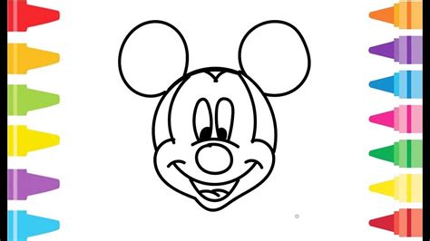 mickey mouse   drawing  coloring learn colors painting