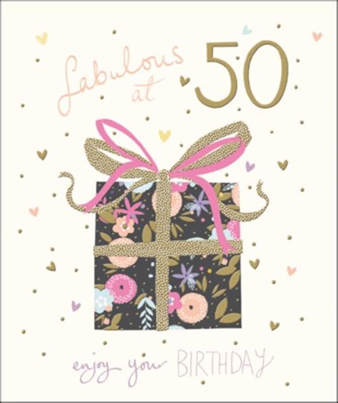 Pretty Happy 50th Birthday Greeting Card Cards