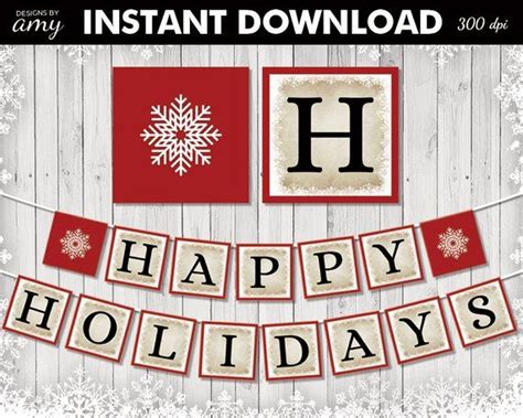 printable happy holidays banner office holiday party etsy holiday