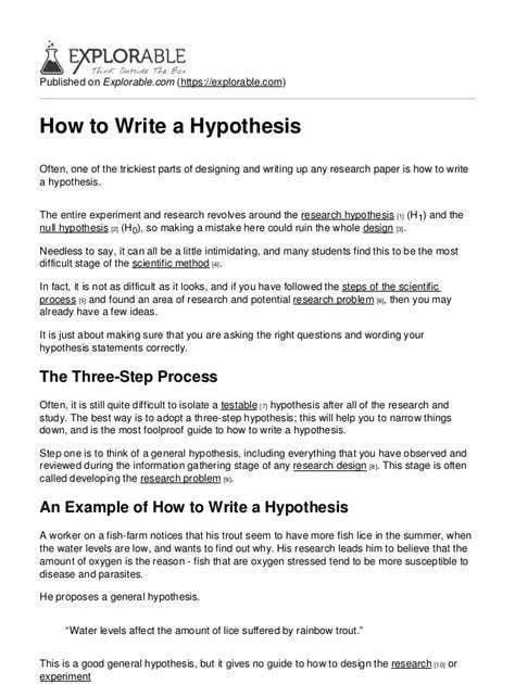 hypothesis   research paper null hypothesis  research