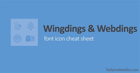 wingdings webdings font icon character map printable cheat sheet