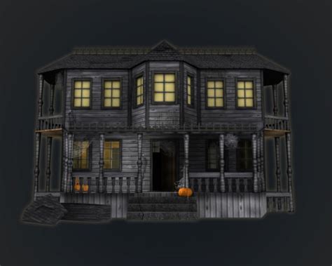3d model haunted halloween house vr ar low poly cgtrader