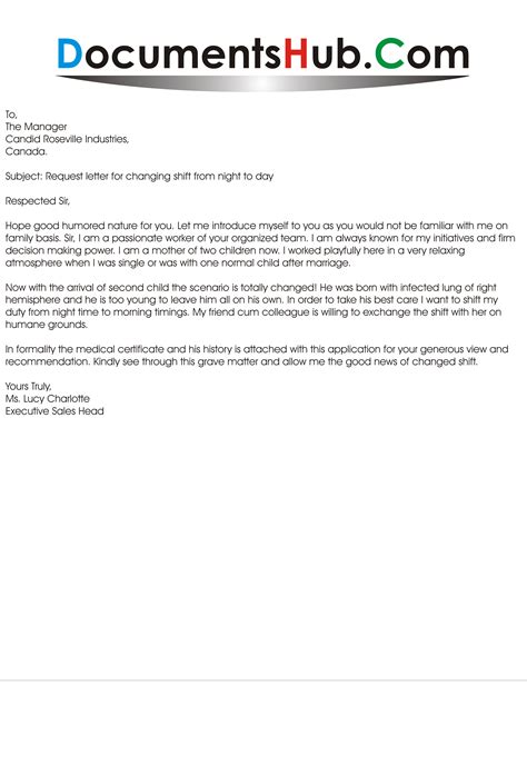 change  working hours letter  employee template