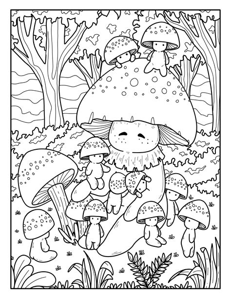 mushroom forest coloring pages coloring pages